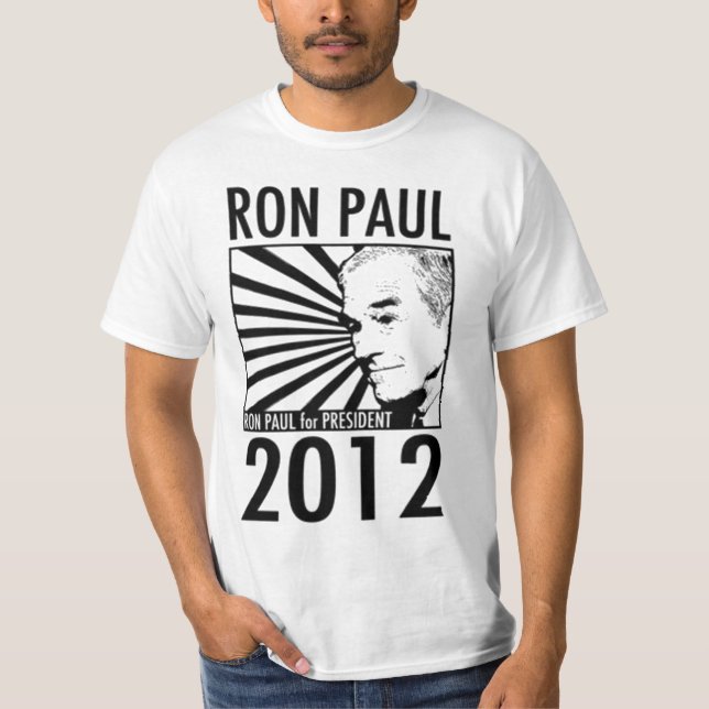 T-shirt Ron Paul para o presidente 2012 com citações (Frente)
