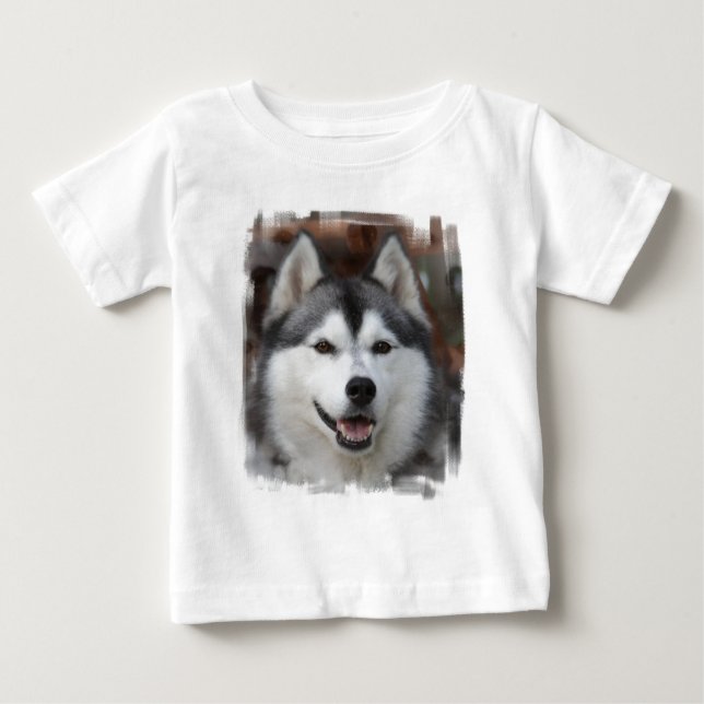 T-shirt ronco do bebê do cão (Frente)