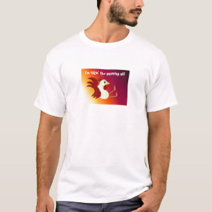 T-shirt Rooster Engraçado com Dizendo