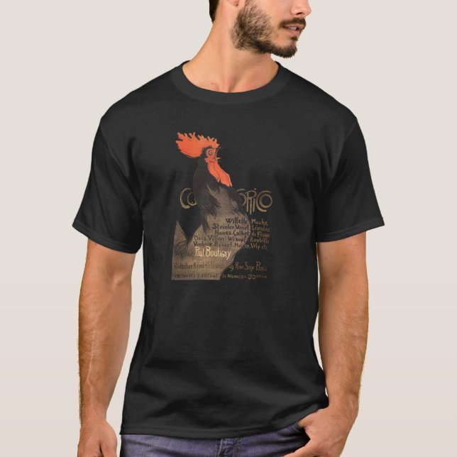T-shirt Rooster Steinlen Cocorico Arte Francesa (Frente)
