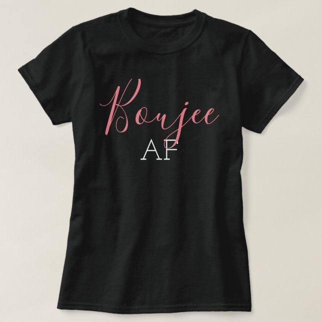 T-Shirt Rosa Boujee AF (Frente do Design)