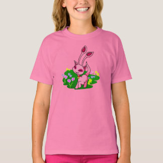 T-shirt Rosa cor-de-rosa Aisha através das flores