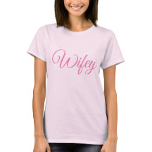 T-Shirt Rosa Cor-de-rosa com Wifey