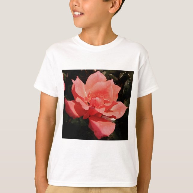T-shirt rosa de pêssego e colírio (Frente)