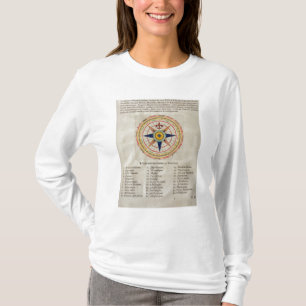 T-shirt Rosa de vento com os 32 ventos do mundo