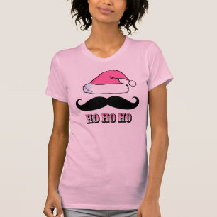 T-shirt Rosa do papai noel do bigode