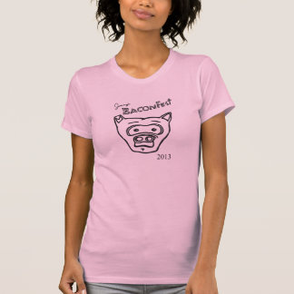 T-shirt Rosa do tanque das senhoras BaconFest