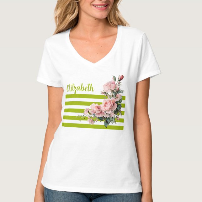 T-Shirt Rosa floral de Pastel (Frente)