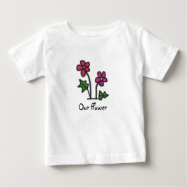 T-shirt Rosa macio da flor com texto