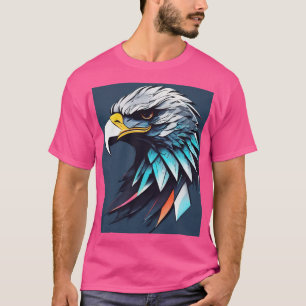 T-Shirt Rosa Negrito com Gráfico de Águia Vibrante