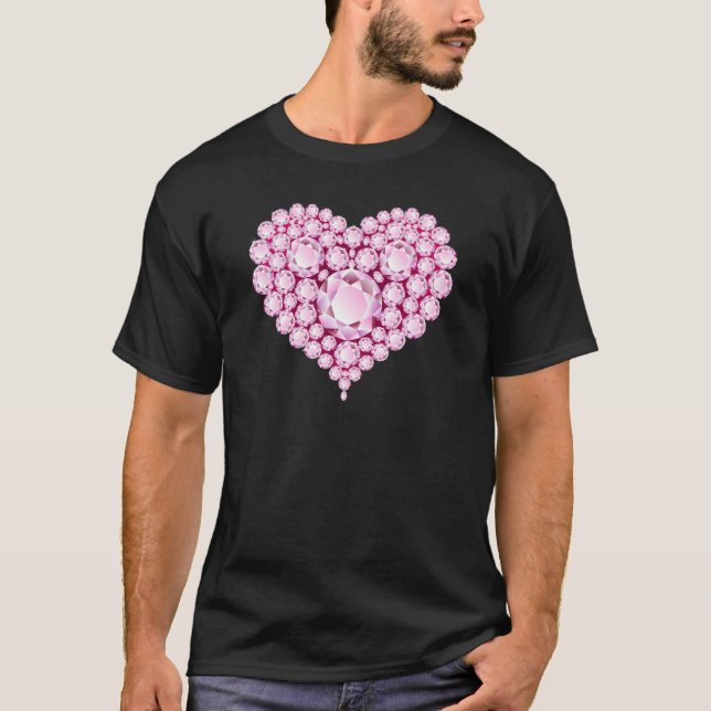 T-shirt Rosa Quartz Heart Gems (Frente)