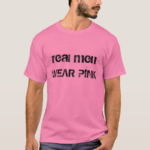 T-shirt ROSA real do DESGASTE de homens