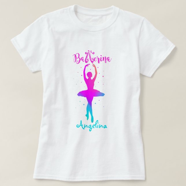 T-Shirt Rosa Turquoise Ballerina (Frente do Design)