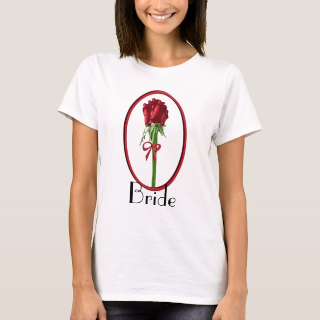 T-shirt rosa vermelha Bride (Frente)