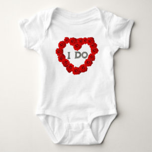 T-shirt Rosa vermelha Heart I Do Bling Criança Creeper