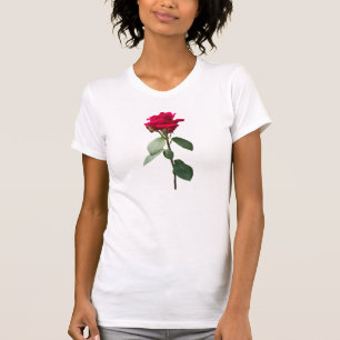 T-shirt rosa vermelha solteiro