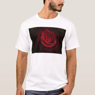 T-shirt Rosa Vines Coração Padrão Flor Paz Destino de Amor
