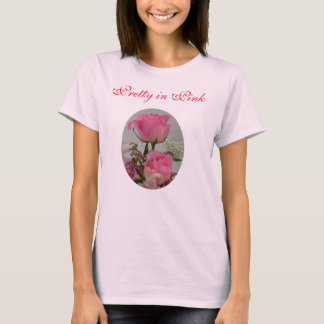 T-shirt Rosas cor-de-rosa, bonito no rosa