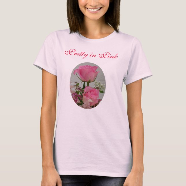 T-shirt Rosas cor-de-rosa, bonito no rosa (Frente)