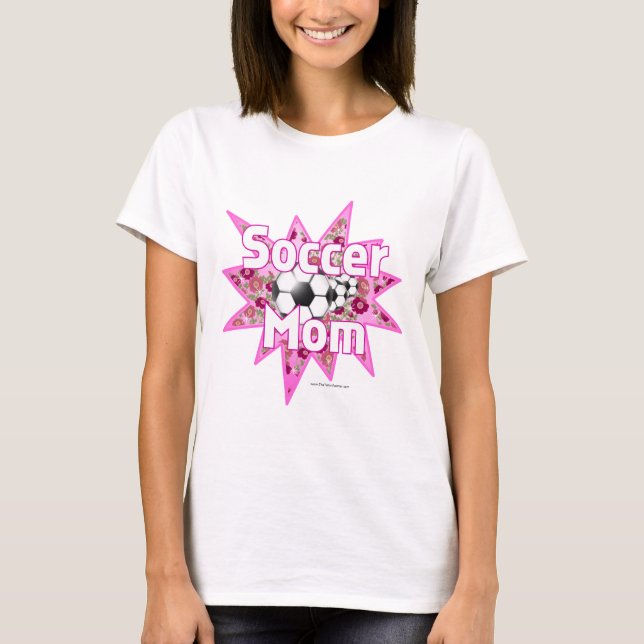 T-shirt Rosas de Mãe de Futebol (Frente)