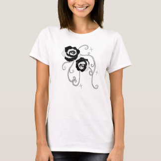 T-shirt Rosas de prata pretos