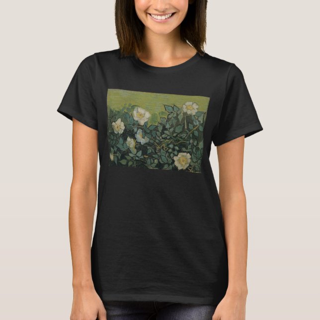 T-shirt Rosas Silvestres por Vincent van Gogh (Frente)