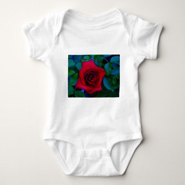 T-shirt Rosas vermelhas com tons azuis (Frente)