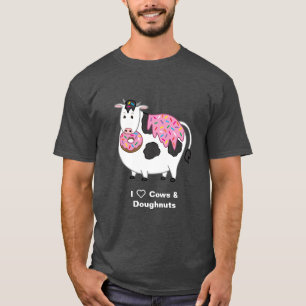 T-shirt Rosca Engraçada De Fat Holstein De Vaca Comendo Ro