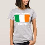 T-shirt Roscommon, Irlanda com bandeira irlandesa<br><div class="desc">Roscommon,  Irlanda com bandeira irlandesa</div>