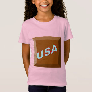 T-shirt rose jersey fin fille DESIGN CHOCOLAT USA