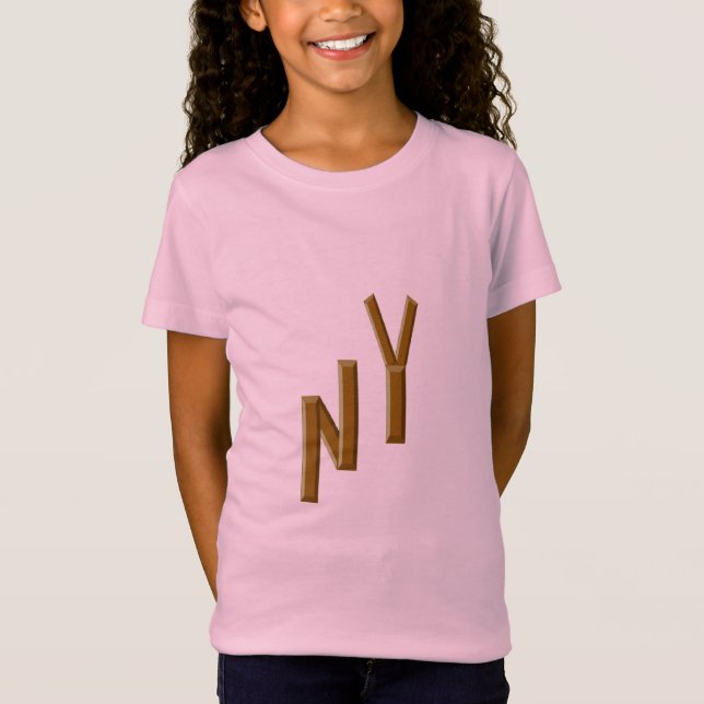 T-shirt rose jersey fin filles CHOCOLAT NEW YORK (Frente)