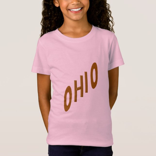T-shirt rose jersey fin filles CHOCOLAT  OHIO  (Frente)