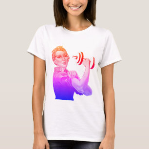 T-shirt Rosie the Power Lifter in Rainbow