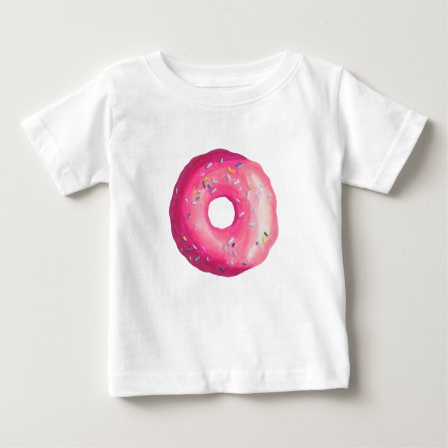 T-shirt Rosquinha Com Glacé Cor-De-Rosa E Pulseiras (Frente)