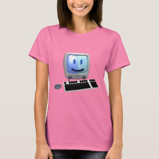 T-shirt Rosto de computador bonito.
