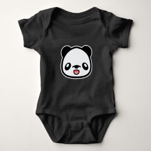 T-shirt Rosto de Urso Panda de Desenho Animado Fofo