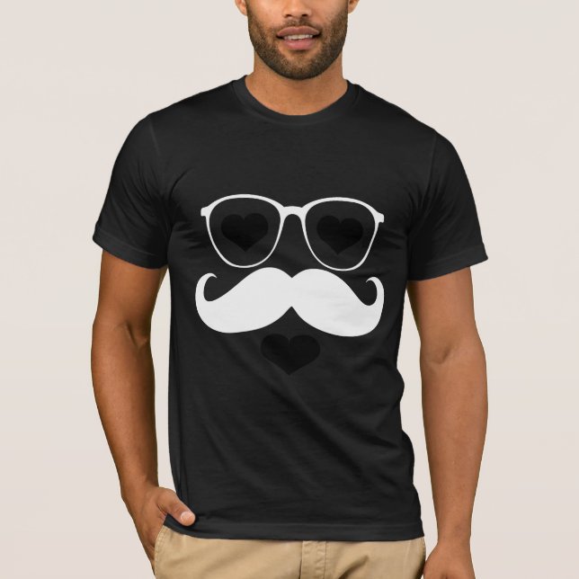 T-shirt Rosto engraçado com bigode (Frente)