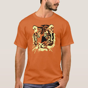 T-shirt Rosto Majestoso de Tigre Arte Detalhada da Vida Se