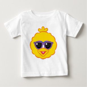 T-shirt Rosto sorridente de pássaro grande com óculos escu