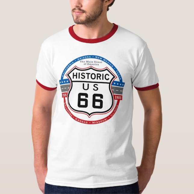 T-shirt Rota histórica 66 (Frente)
