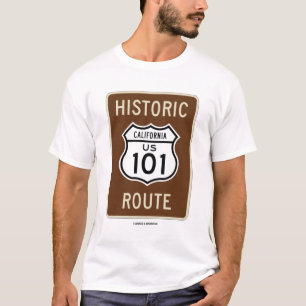 T-shirt Rota histórica dos E.U. 101 (sinal do transporte)