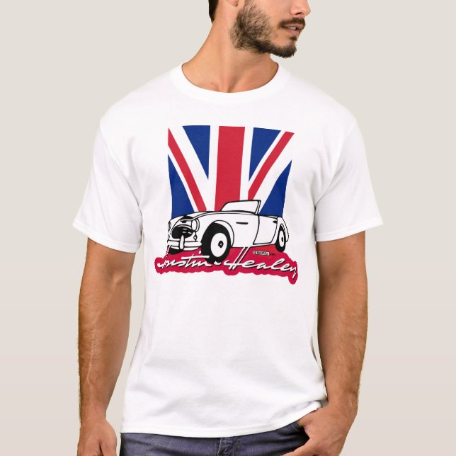 T-shirt Roteiro de Austin Healey Union Jack (Frente)