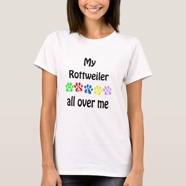 T-shirt Rottweiler Walks Design (Frente)