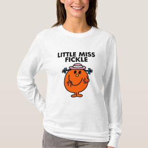 T-shirt Rotulação preta pequena da senhorita Inconstante