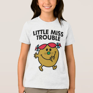 T-shirt Rotulação preta pequena da senhorita Problema
