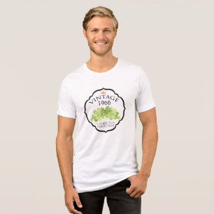T-shirt Rótulo de Vinho do Ano de Nascimento Vintage