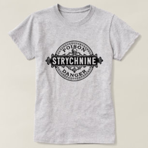 T-shirt Rótulo Venenoso do Estilo Vintage Strychnine