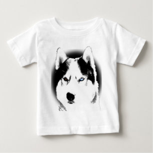T-shirt Rouco Bebê Toto Um Pedaço Vestido Husky Siberian