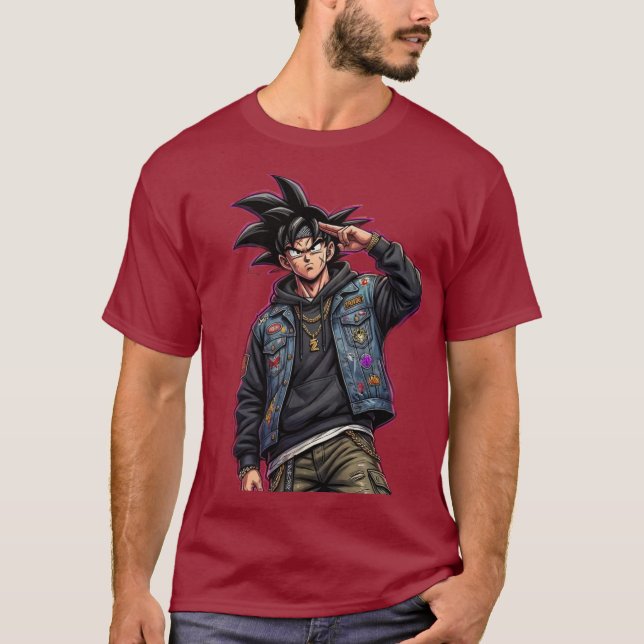 T-shirt rouge manga (Frente)