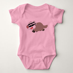 T-shirt Roupa bonito do bebê do texugo dos desenhos